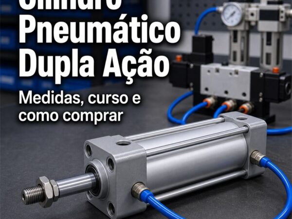 cilindro pneumático dupla ação medidas curso como comprar