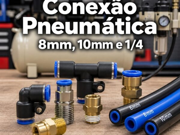 conexão pneumática engate rápido 8mm 10mm rosca 1/4 para ar comprimido