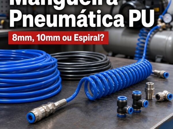 mangueira pneumática PU espiral 8mm 10mm ar comprimido