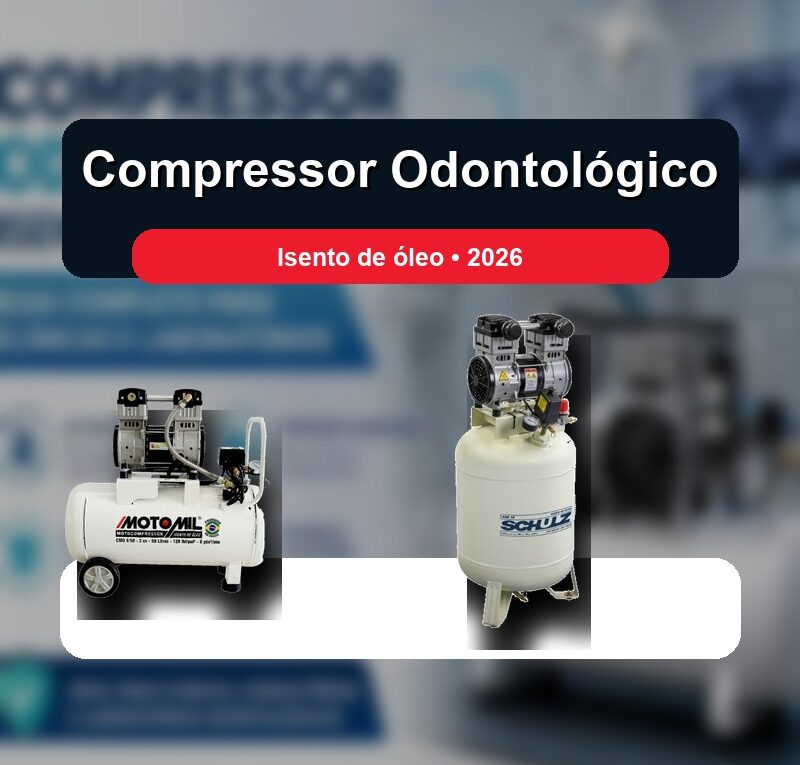 compressor odontologico isento de oleo realista 2026 para consultorio
