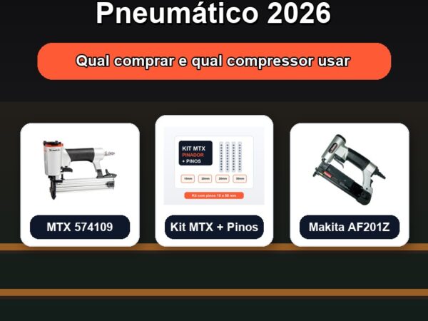 melhor pinador pneumático 2026 para compressor com produtos nítidos