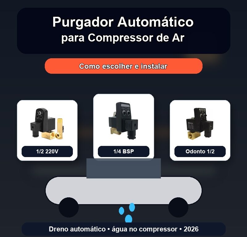 purgador automático para compressor de ar 2026 com produtos reais 1/2 1/4 e dreno eletrônico